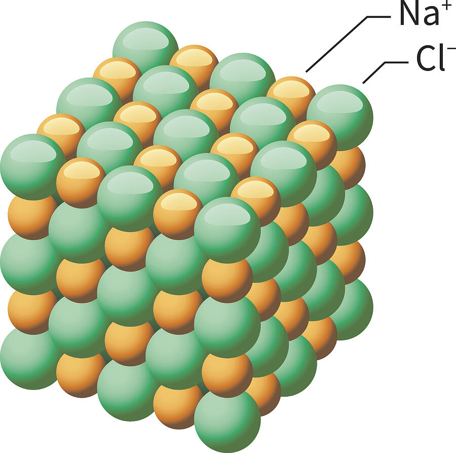 Sodium Chloride, NaCl Molecular Cube Drawing by Jack0m