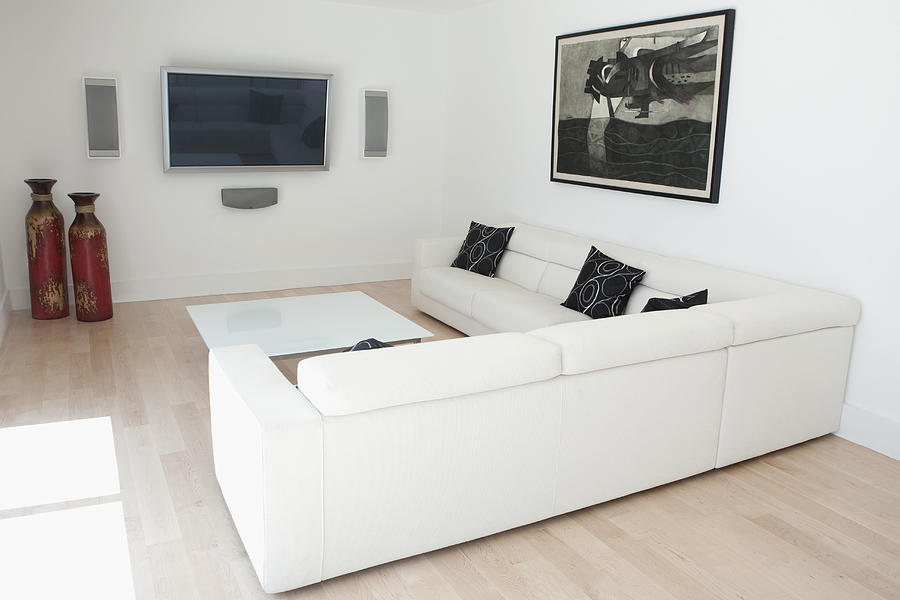 Sofas and coffee table in modern living room Photograph by Camilo Morales