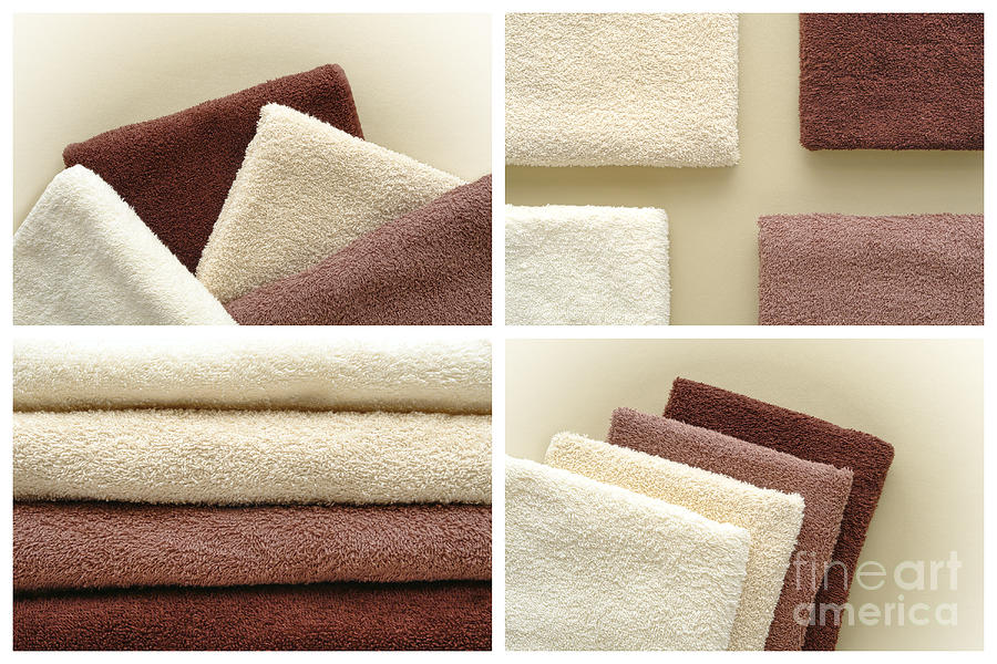Soft and Fluffy Beige to Brown Cotton Bath Towels  Photograph by Olivier Le Queinec