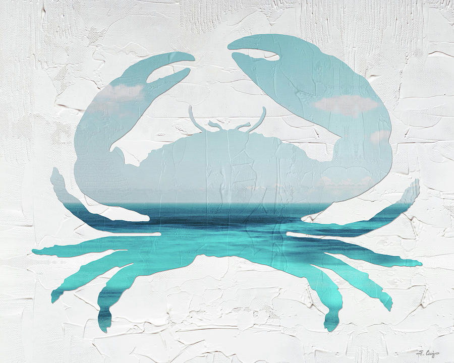 Soft Blue Sea Crab Art Painting by Sharon Cummings