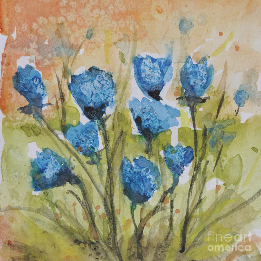 Soft Bluebell Buds  Painting by Patty Donoghue