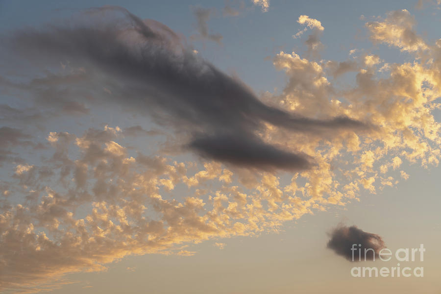 Soft clouds at sunset near the Mediterranean coast 1 Photograph by Adriana Mueller