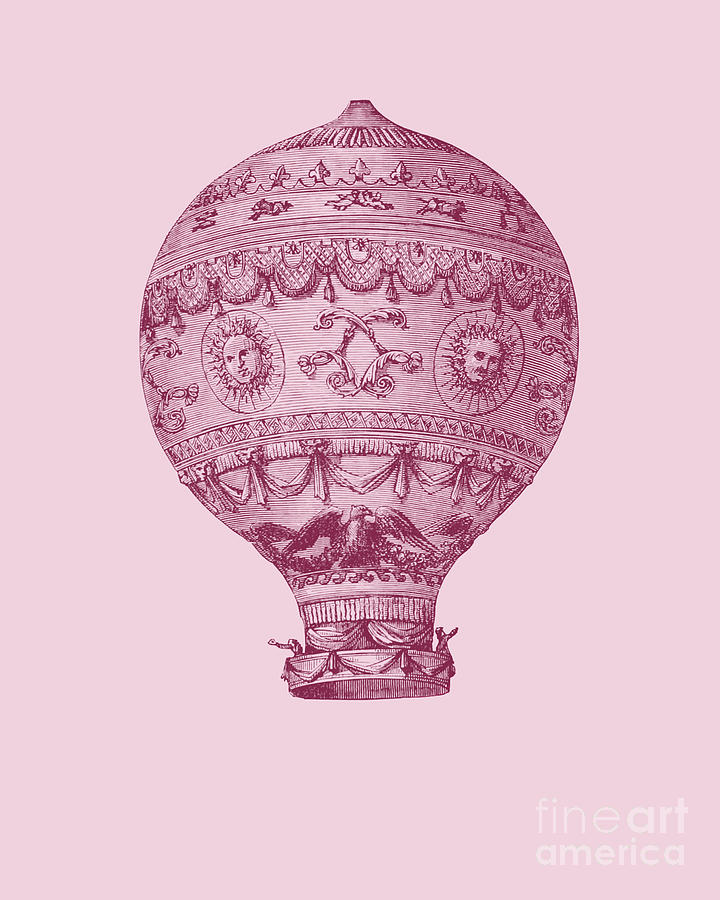 Vintage Digital Art - Soft Colored Big Balloon by Madame Memento
