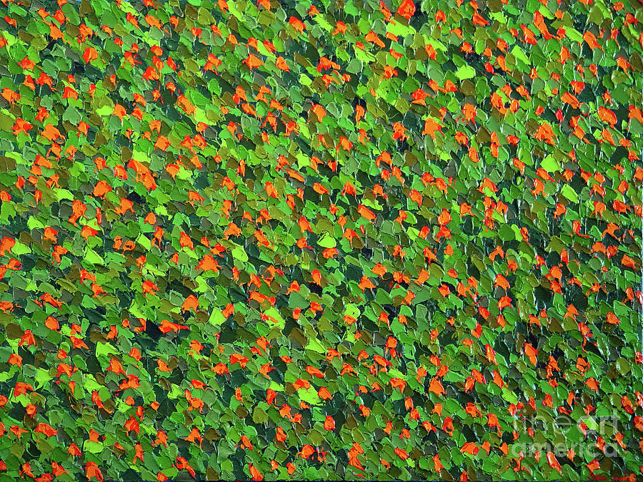 Soft Green with Cadmium Red Painting by Dean Triolo