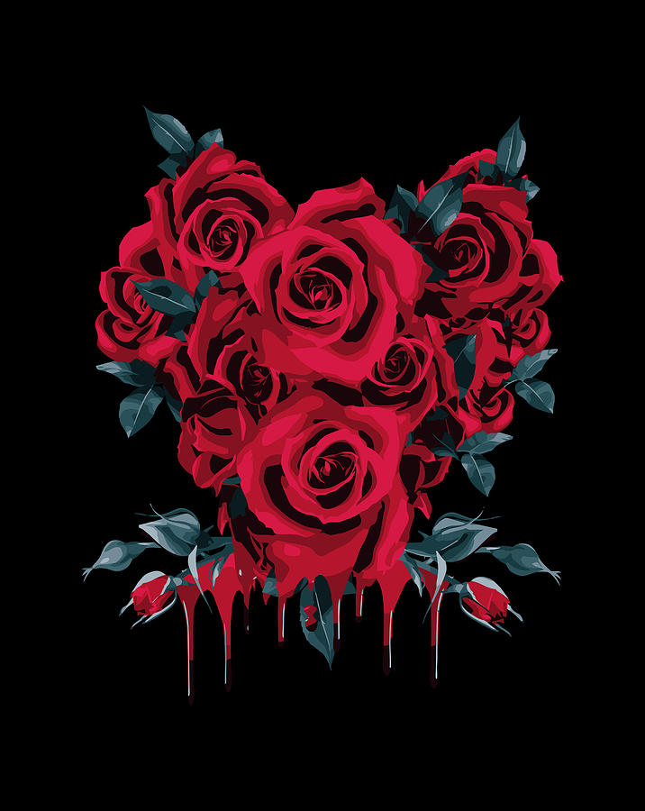 Soft Grunge Aesthetic Bleeding Red Roses Punk Nu Goth Drawing By Hai Trieu Koh Sue Mei