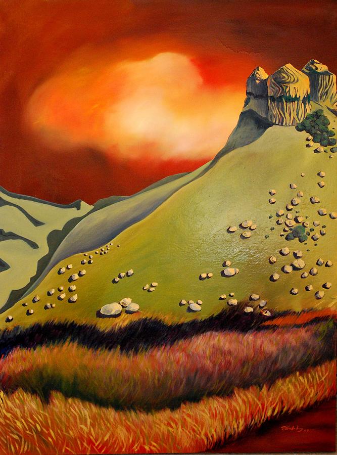Soft Hills Painting by Franci Hepburn