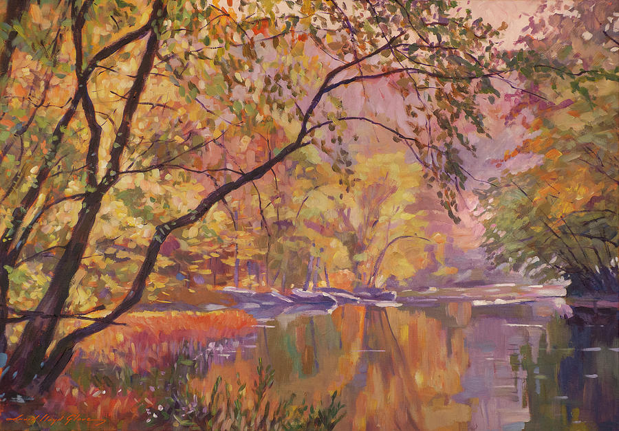 Soft Light On The Stream Painting by David Lloyd Glover