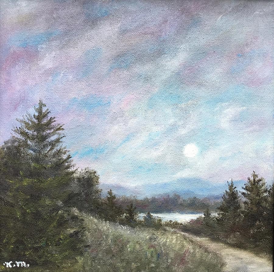 Soft Mountain Night # 2 Painting by Kathleen McDermott