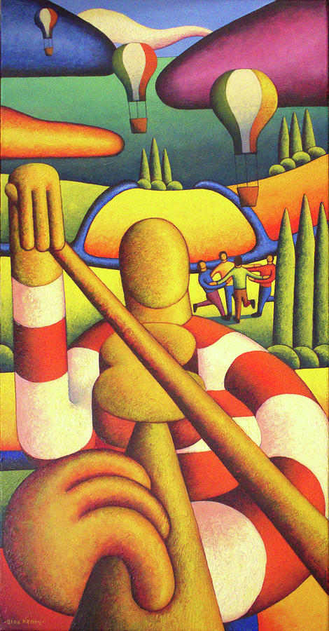 Soft Musician with Dancers and Balloons Painting by Alan Kenny