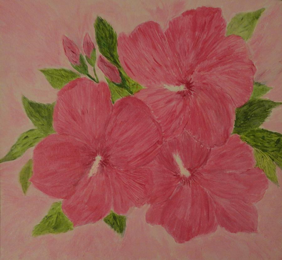 Soft Pink Rose of Sharon Painting by Rosie Foshee Soft Pink Rose of Sharon Painting by Rosie Foshee