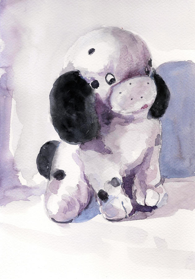 Soft Toy doggie Painting by Asha Sudhaker Shenoy