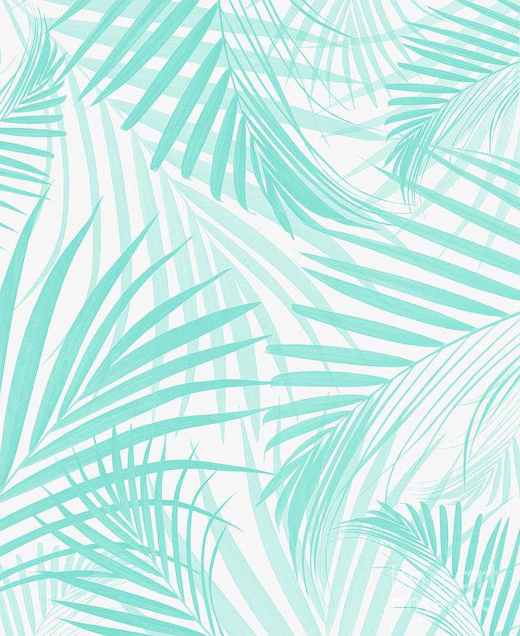 Soft Turquoise Palm Leaves Dream - Cali Summer Vibes #4 #tropical # ...