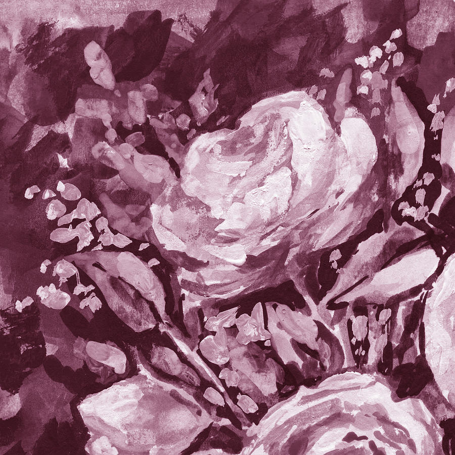 Soft Vintage Dusty Pink Flowers Bouquet Summer Floral Impressionism V Painting by Irina Sztukowski