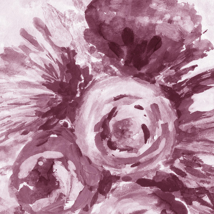 Soft Vintage Dusty Pink Flowers Bouquet Summer Floral Impressionism VII Painting by Irina Sztukowski