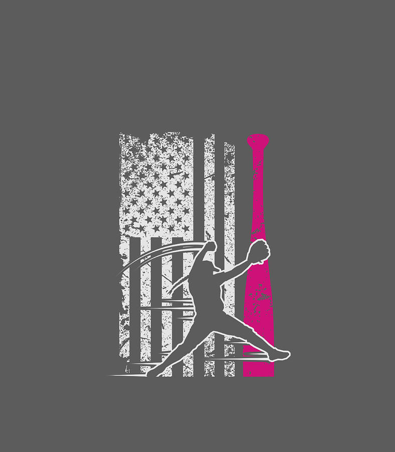 Softball American Flag Girls Digital Art by Rouxj Remi - Fine Art America