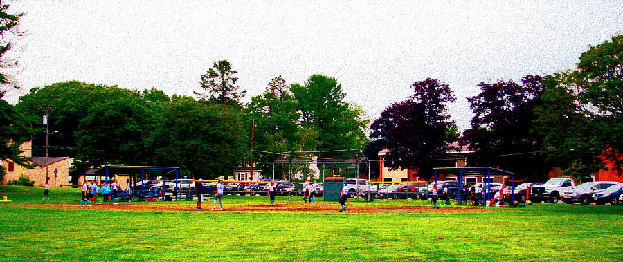 Softball at Stone Park Digital Art by Cliff Wilson