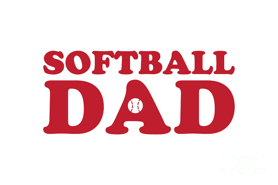 Softball Dad Red Digital Art