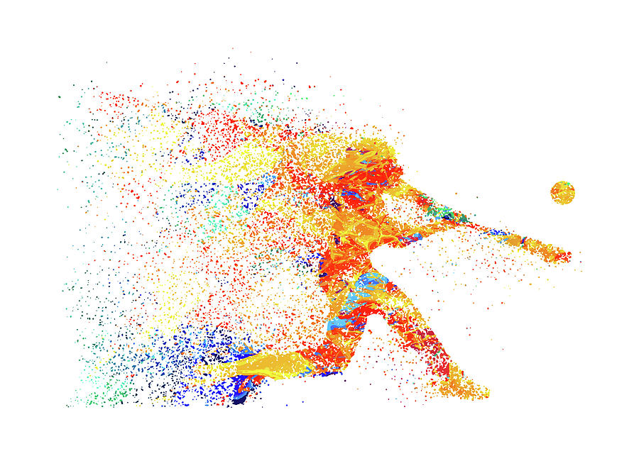 Softball Player Watercolor Digital Art by Towery Hill - Fine Art America