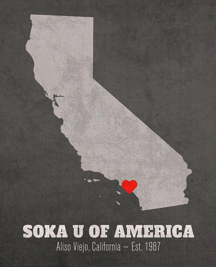 Map Mixed Media - Soka University of America Aliso Viejo California Founded Date Heart Map by Design Turnpike