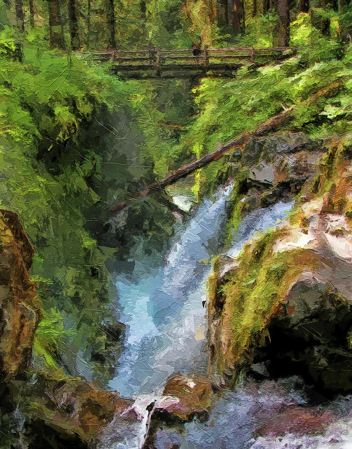 Olympic National Park Painting - Sol Duc Falls Painting by Dan Sproul
