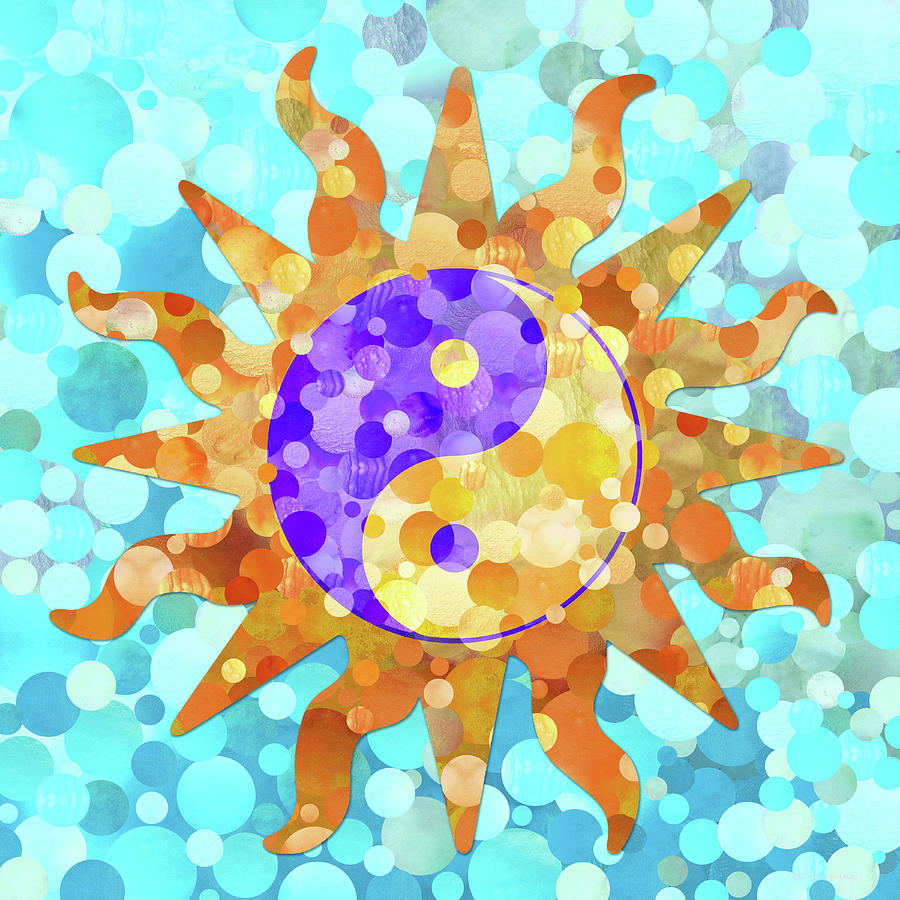 Solar Balance - Yin And Yang Sun Art Painting by Sharon Cummings