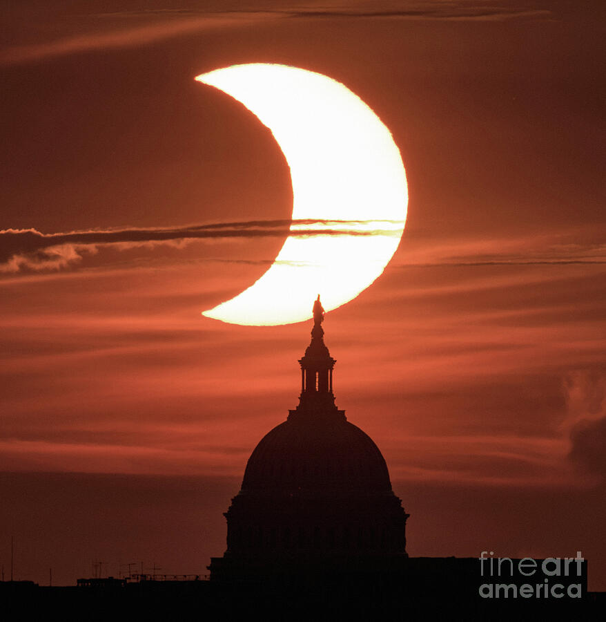 Solar Eclipse Over Us Capitol, 2021 Photograph by Bill Ingalls Solar Eclipse Over Us Capitol, 2021 Photograph by Bill Ingalls