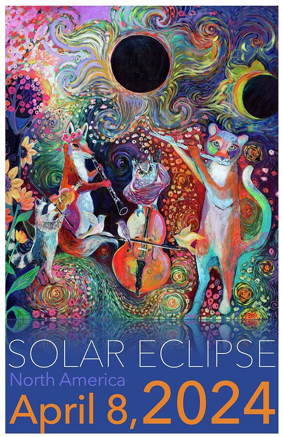 Solar Eclipse Poster 2024 Painting by Jennifer Lommers Solar Eclipse Poster 2024 Painting by Jennifer Lommers