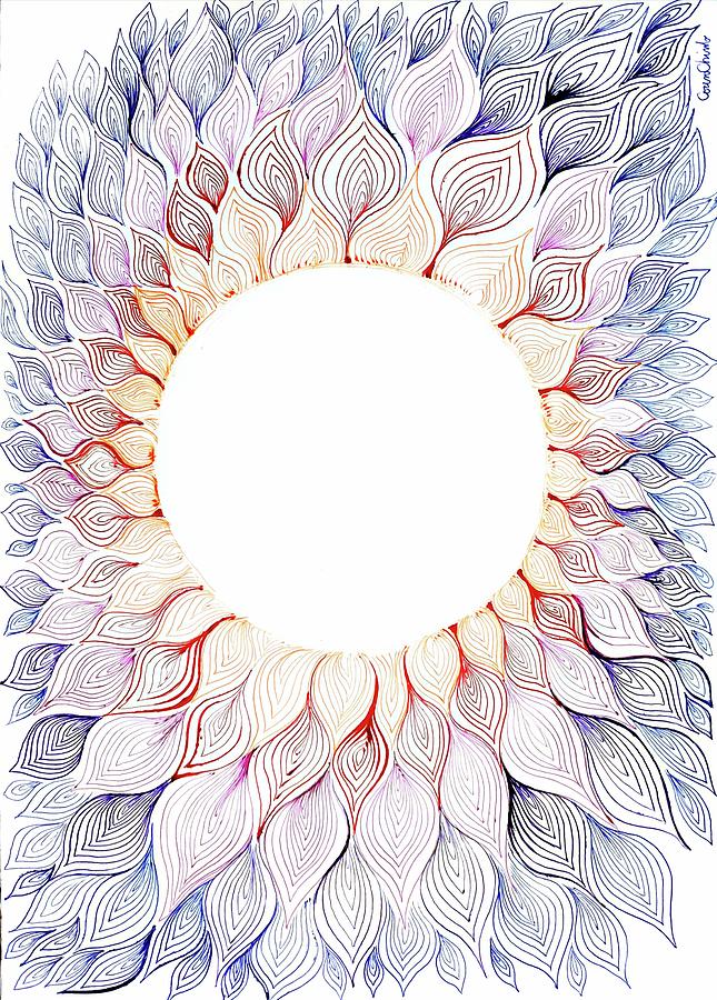 Solar Drawing - Solar floral pattern by Chirila Corina Solar Drawing - Solar floral pattern by Chirila Corina