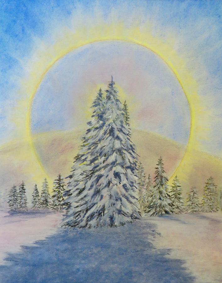 Solar Glow in Winter Painting by Denise Van Deroef