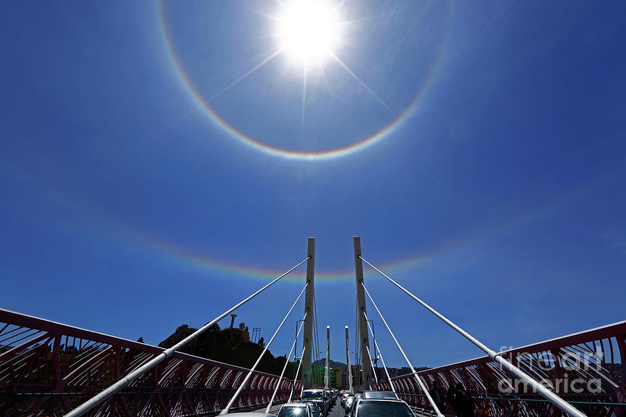 Solar halos above Puente Gemelo La Paz Bolivia Photograph by James Brunker