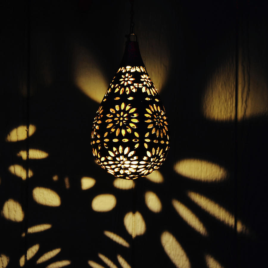 Solar Lantern Patterns After Dark Photograph