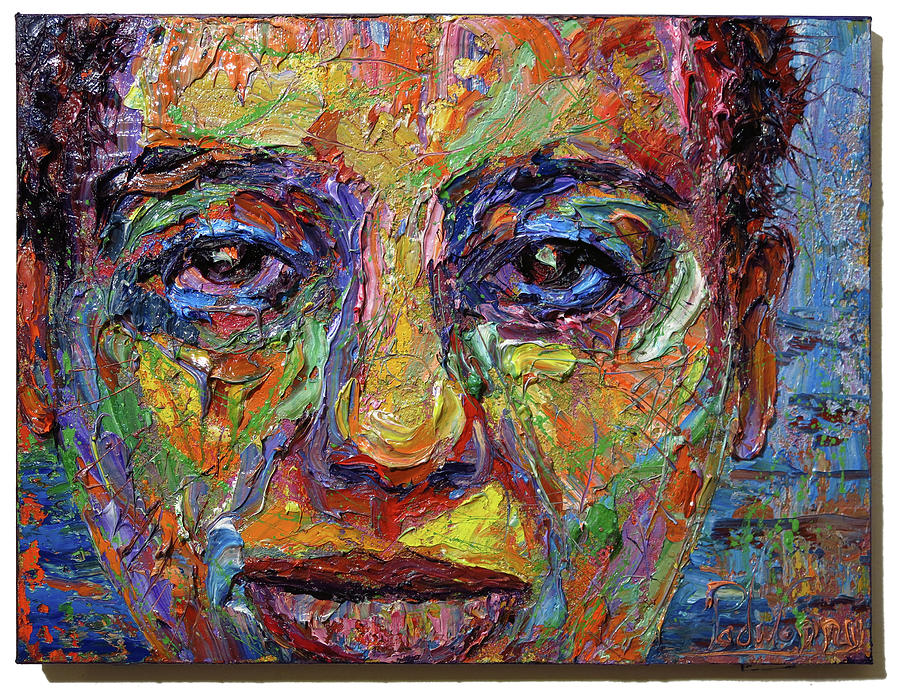 SOLD-Buy Original Art oil painting face portrait-Abstract Expressionism ...