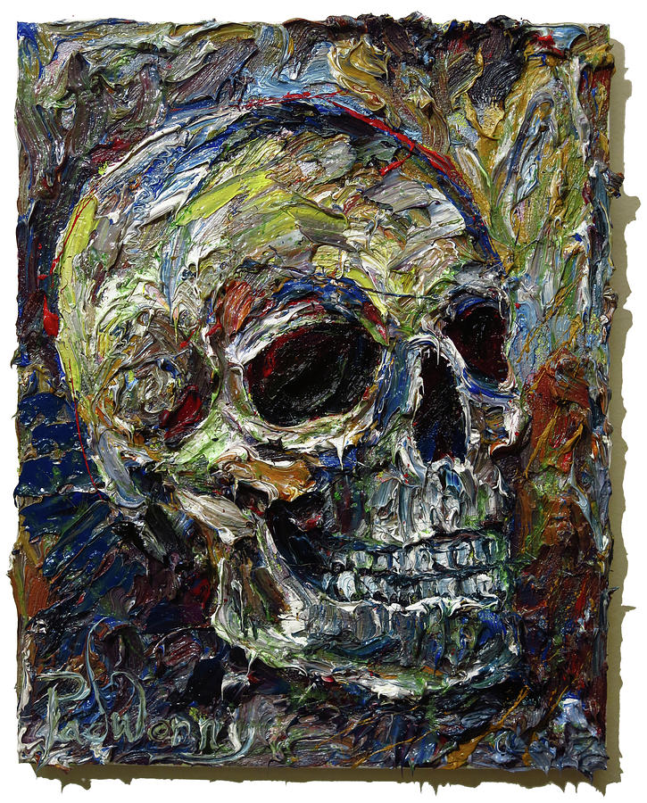 Original outlet oil painting skull