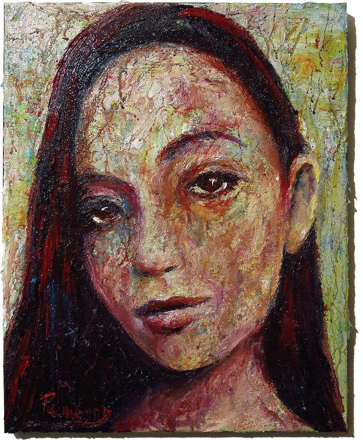 Sold Buy Original Oil Painting Expressionist Abstract Face Portrait Painting Woman Art