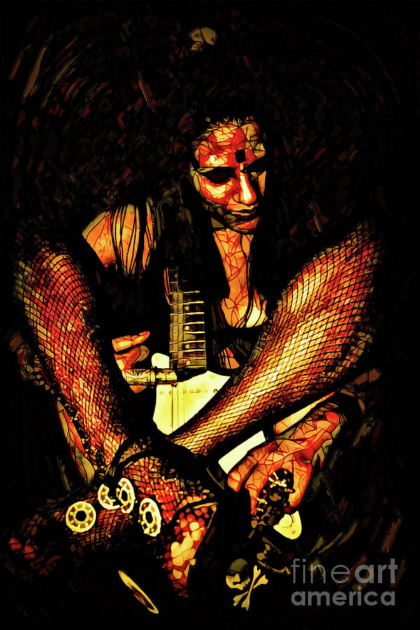 Sold Our Soul For Rock N Roll Stained Glass Digital Art by Recreating Creation