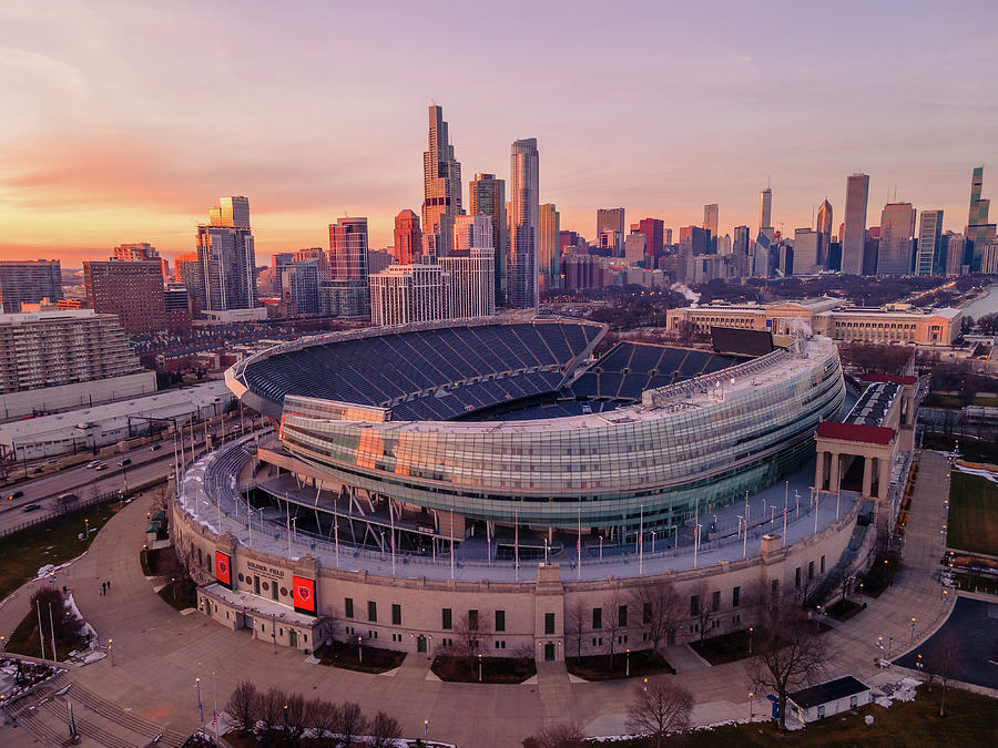 Soldier Field Sunset Photograph by Bobby K