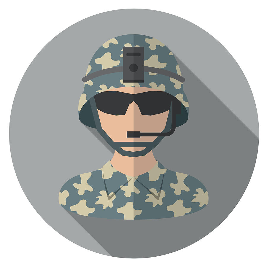 Soldier Flat Icon Drawing by Et-artworks