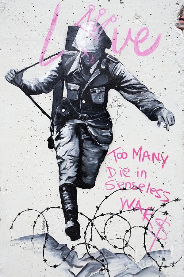 Soldier Graffiti, Berlin Wall Photograph by Jane Rix