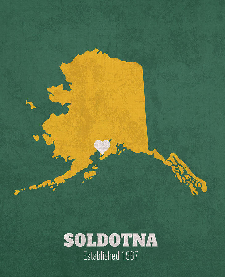 Soldotna Alaska City Map Founded 1967 University of Alaska Anchorage ...