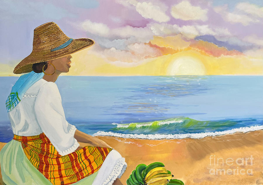 Sunset Painting - Soleil Fondant by KCatia Creole Art