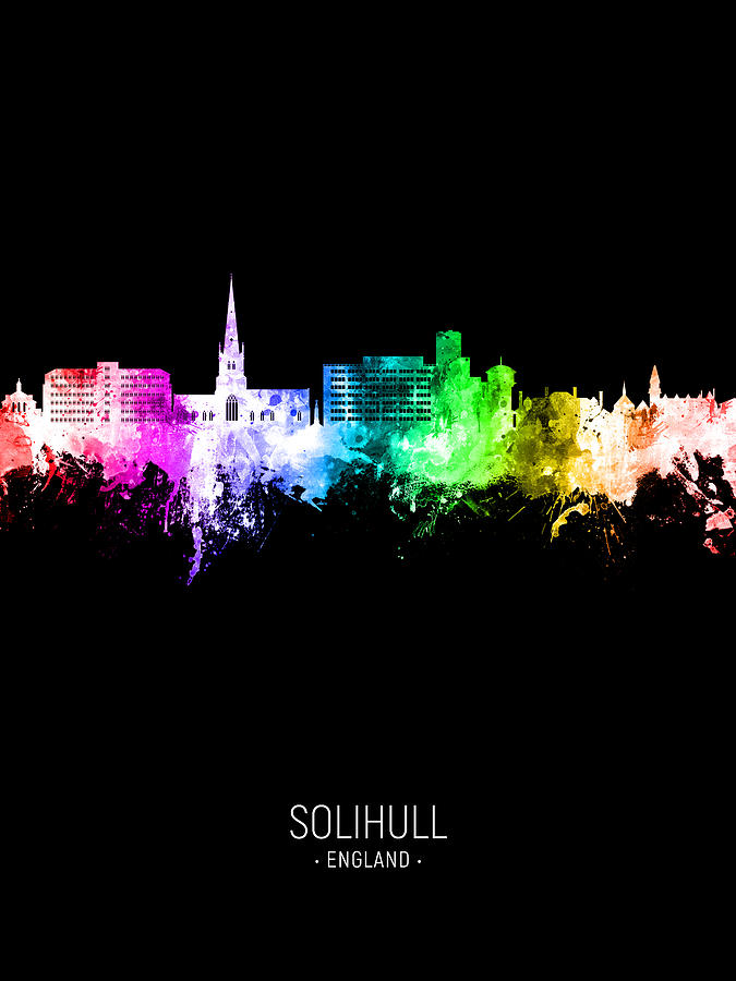 Solihull England Skyline #03 Digital Art by Michael Tompsett