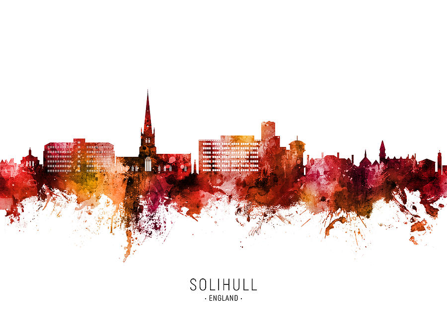 Solihull England Skyline #16 Digital Art by Michael Tompsett