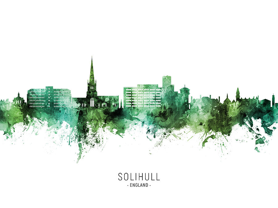 Solihull England Skyline #80 Digital Art by Michael Tompsett