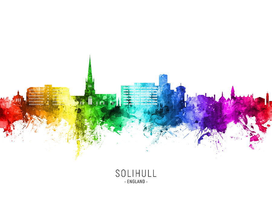 Solihull England Skyline #94 Digital Art by Michael Tompsett