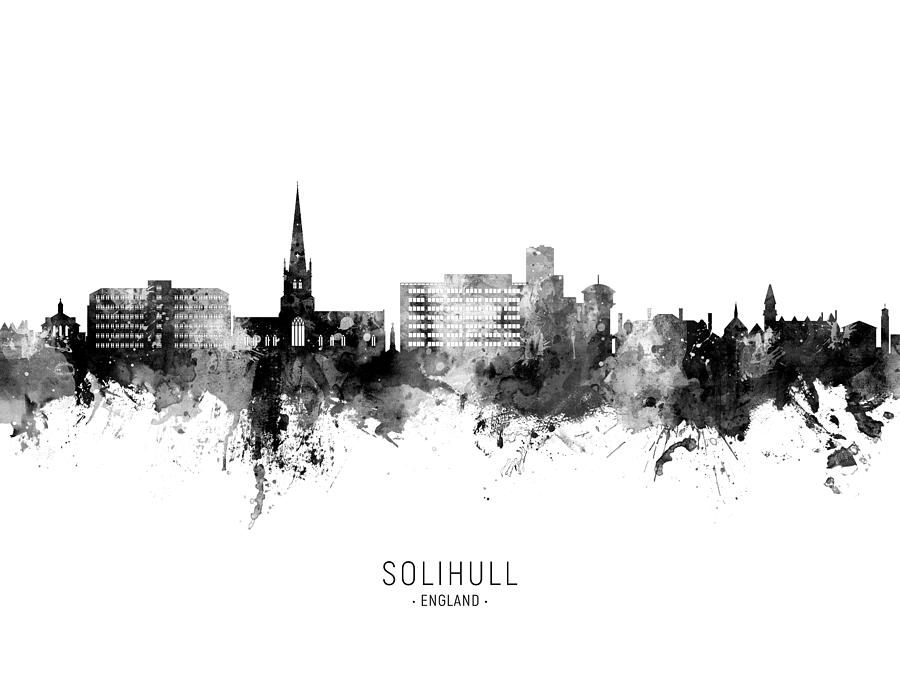 Solihull England Skyline Digital Art by Michael Tompsett