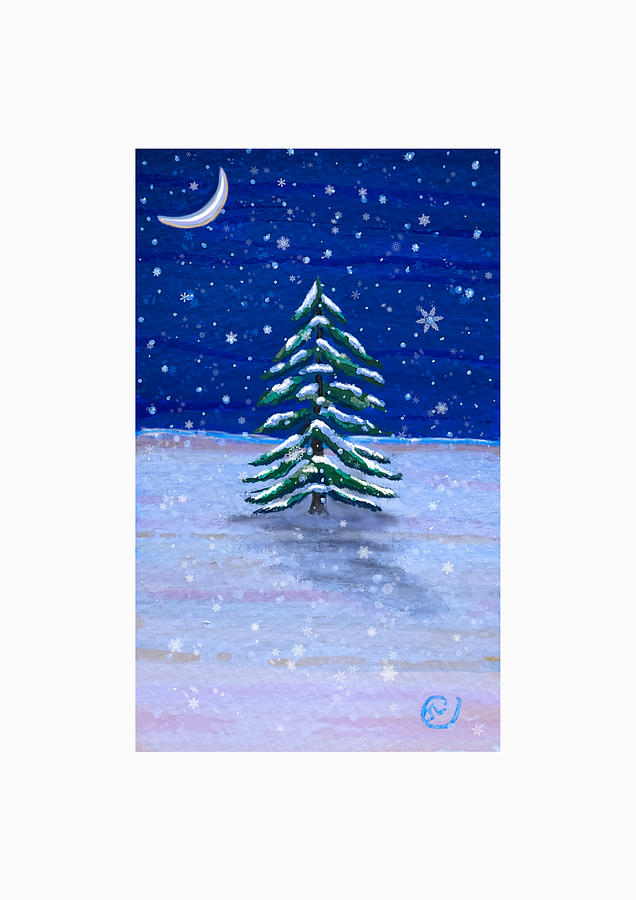 Solitary Pine Painting by Judy Cuddehe