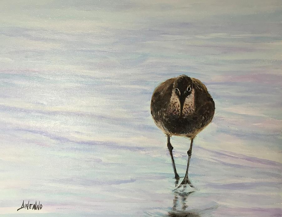 Solitary Sandpiper Painting by Sue Dinenno