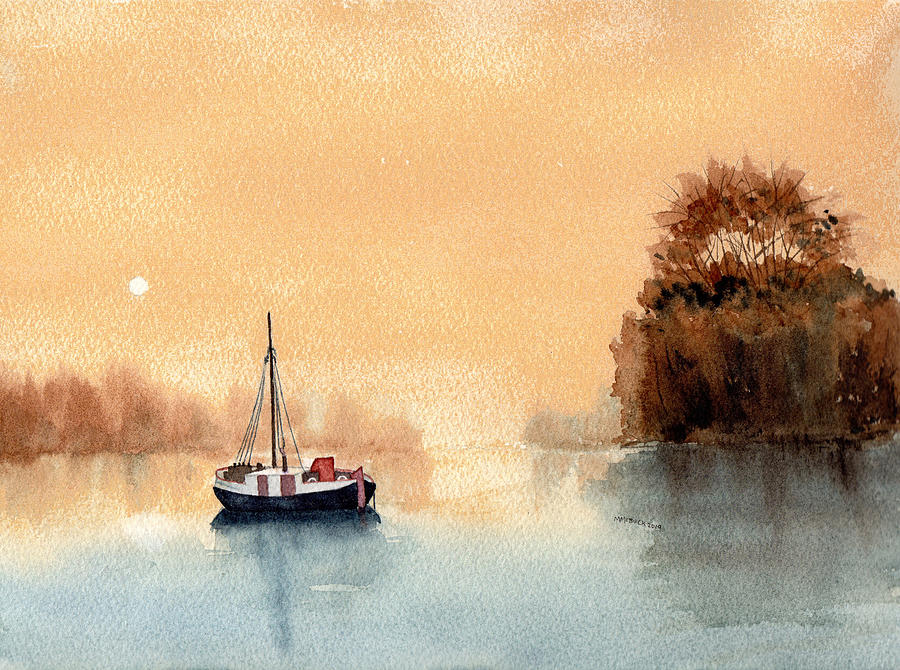 Solitude On The Water Painting