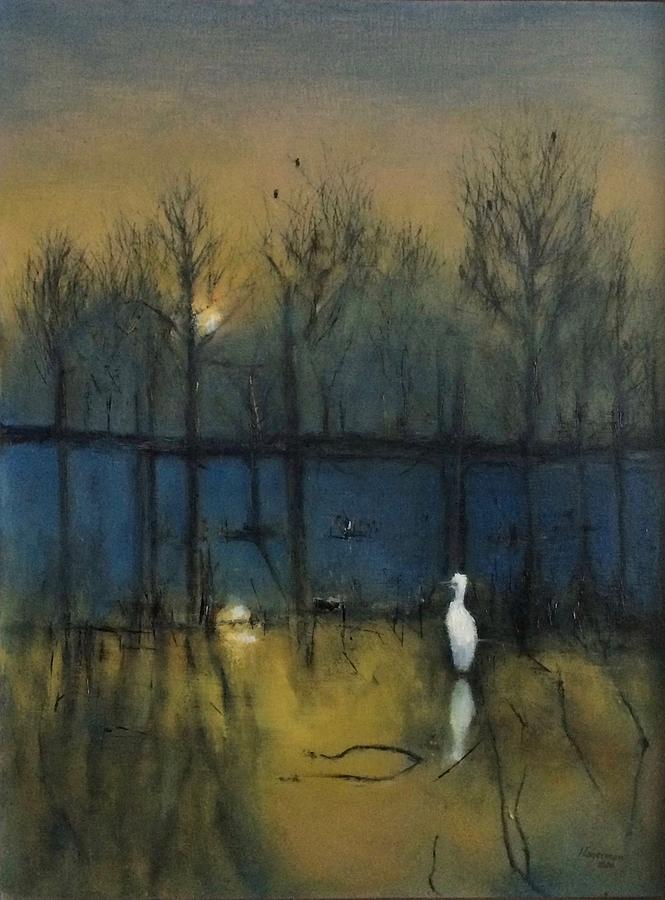 Egret Painting - Solitude by Raymond Hagerman