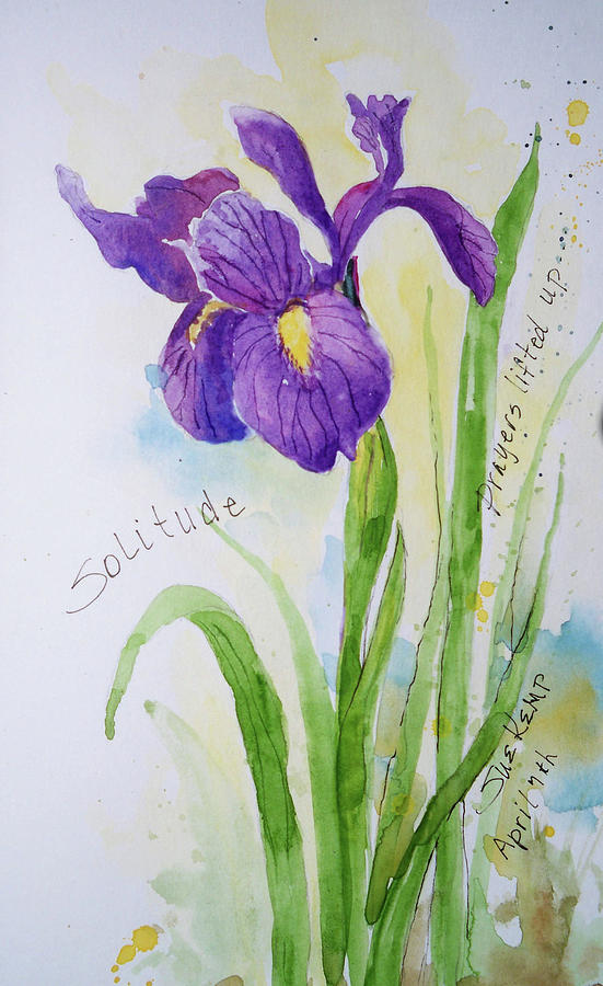 Iris Painting - Solitude by Sue Kemp
